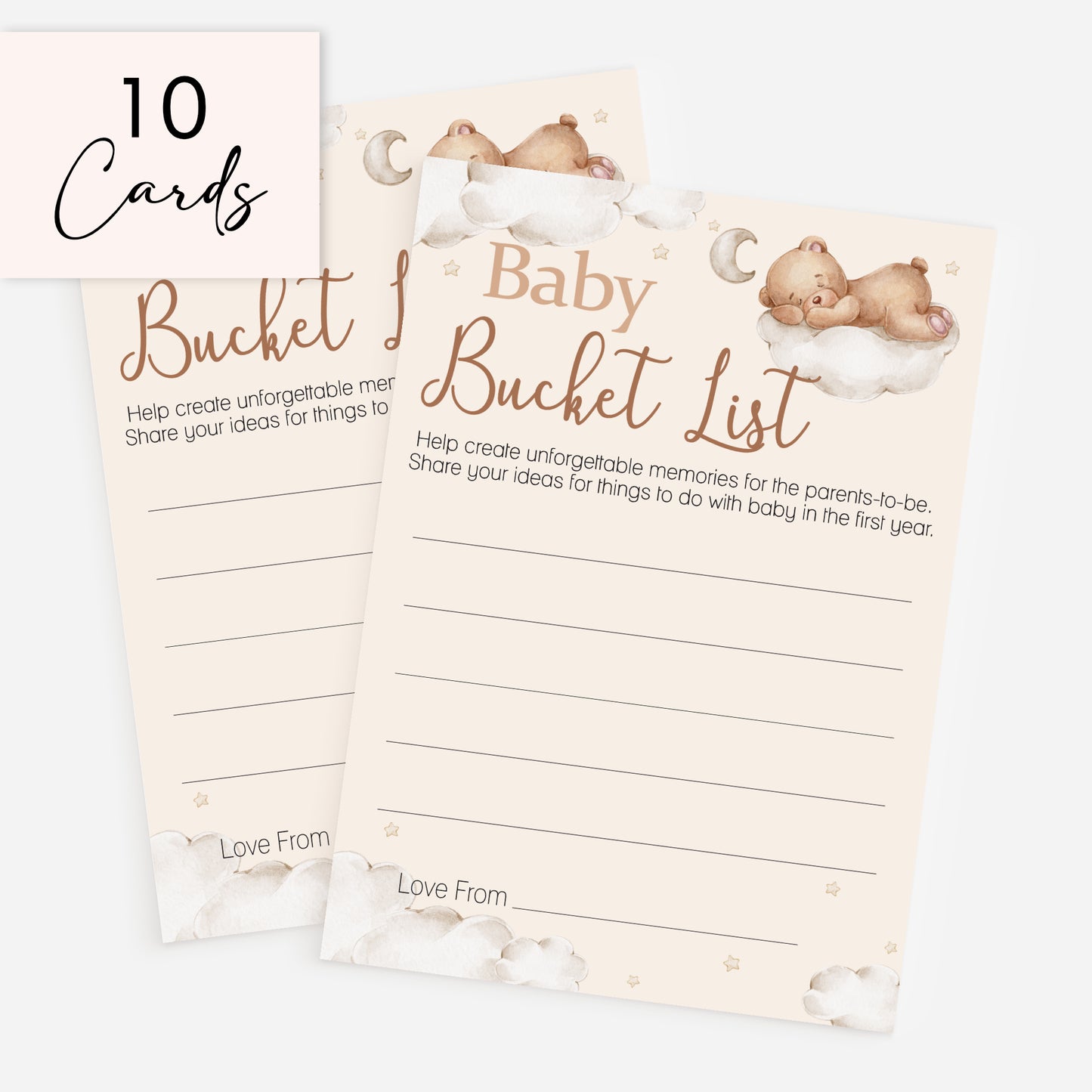 Baby Bucket List in Teddy Theme