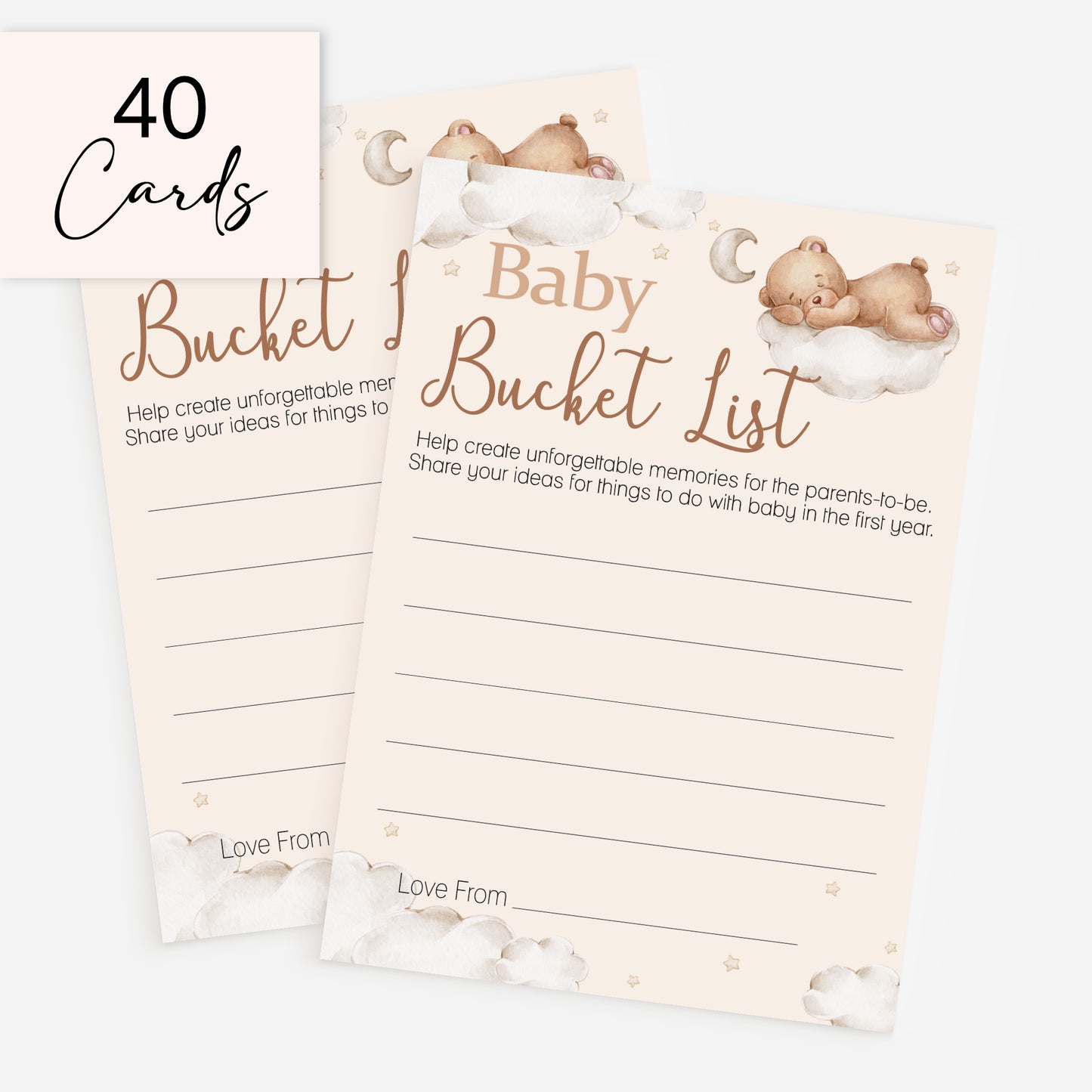 Baby Bucket List in Teddy Theme