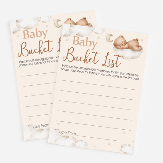 Baby Bucket List in Teddy Theme