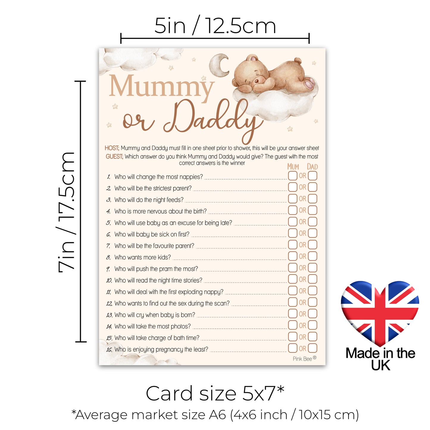 Teddy Mummy or Daddy Game