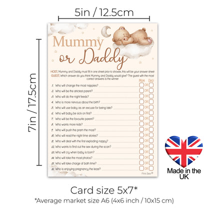 Teddy Mummy or Daddy Game