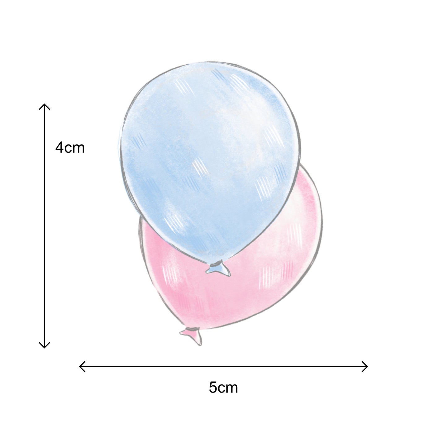 Double Balloon Stickers - Blue and Pink