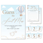 Hot Air Balloon Theme Up Up and Away Baby Shower Game Guess the Sweet Mess Game in Blue