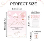 Hot Air Balloon Theme Up Up and Away Baby Shower Game Guess the Sweet Mess Game in Pink