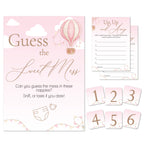 Hot Air Balloon Theme Up Up and Away Baby Shower Game Guess the Sweet Mess Game in Pink