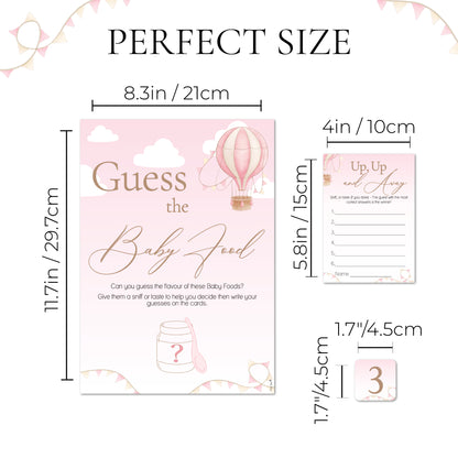 NEW - Up, Up and Away Themed Guess the Baby Food Game in Pink