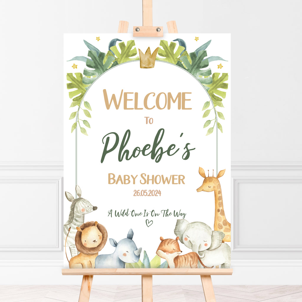 Personalised Safari Welcome Sign for Baby Showers