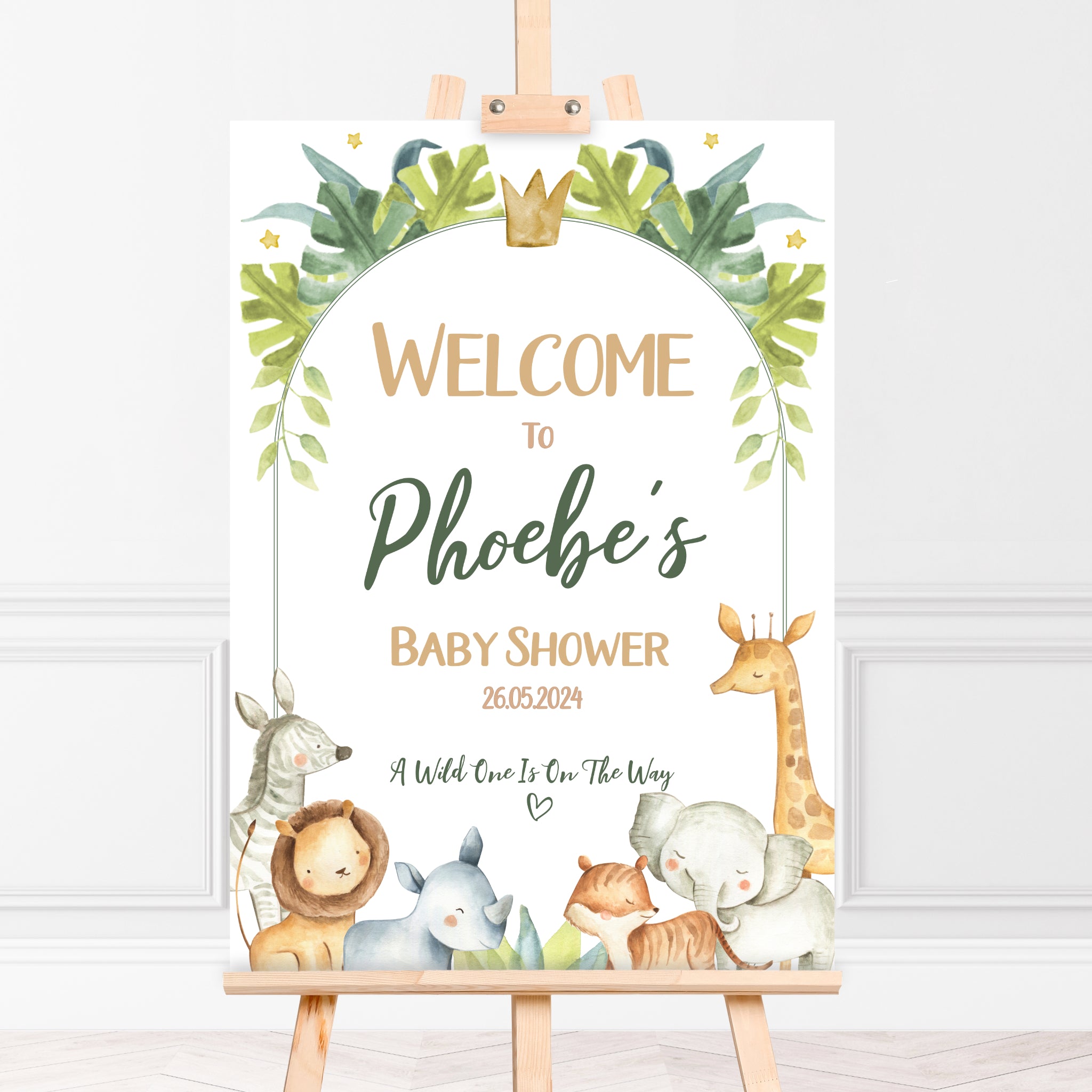 Personalised Safari Welcome Sign for Baby Showers