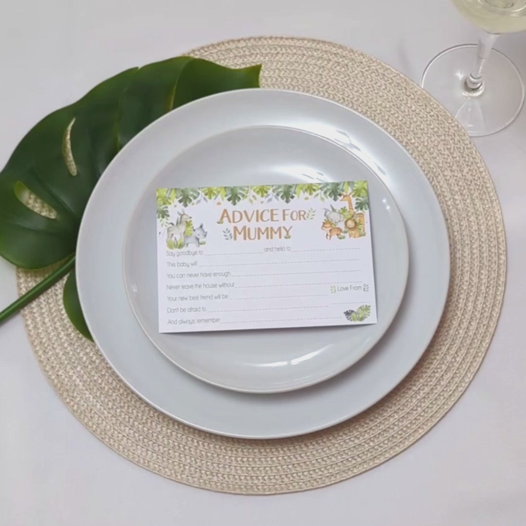 Baby Safari Advice Cards