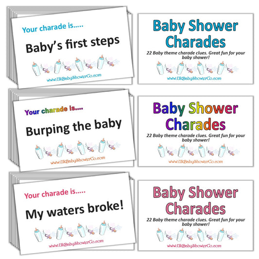 Baby Shower Charades Game Pink,[product type] - Baby Showers and More