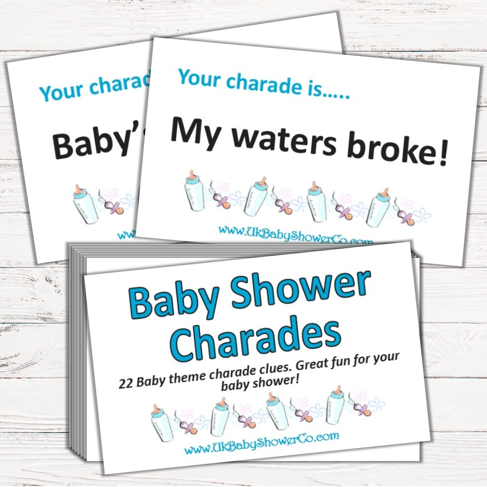 Baby Shower Charades Game - Uk Baby Shower Co ltd