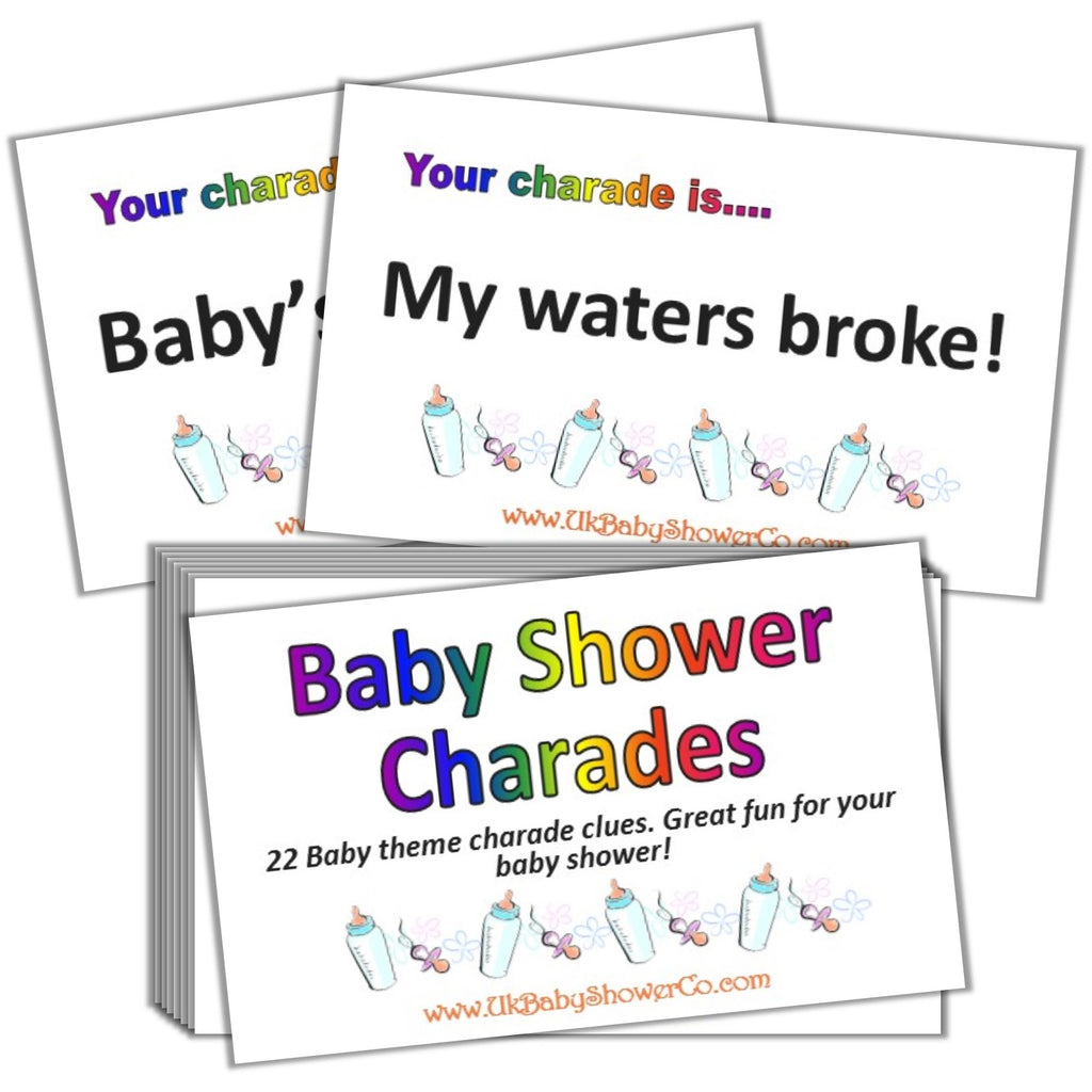 Baby Shower Charades Game - Uk Baby Shower Co ltd