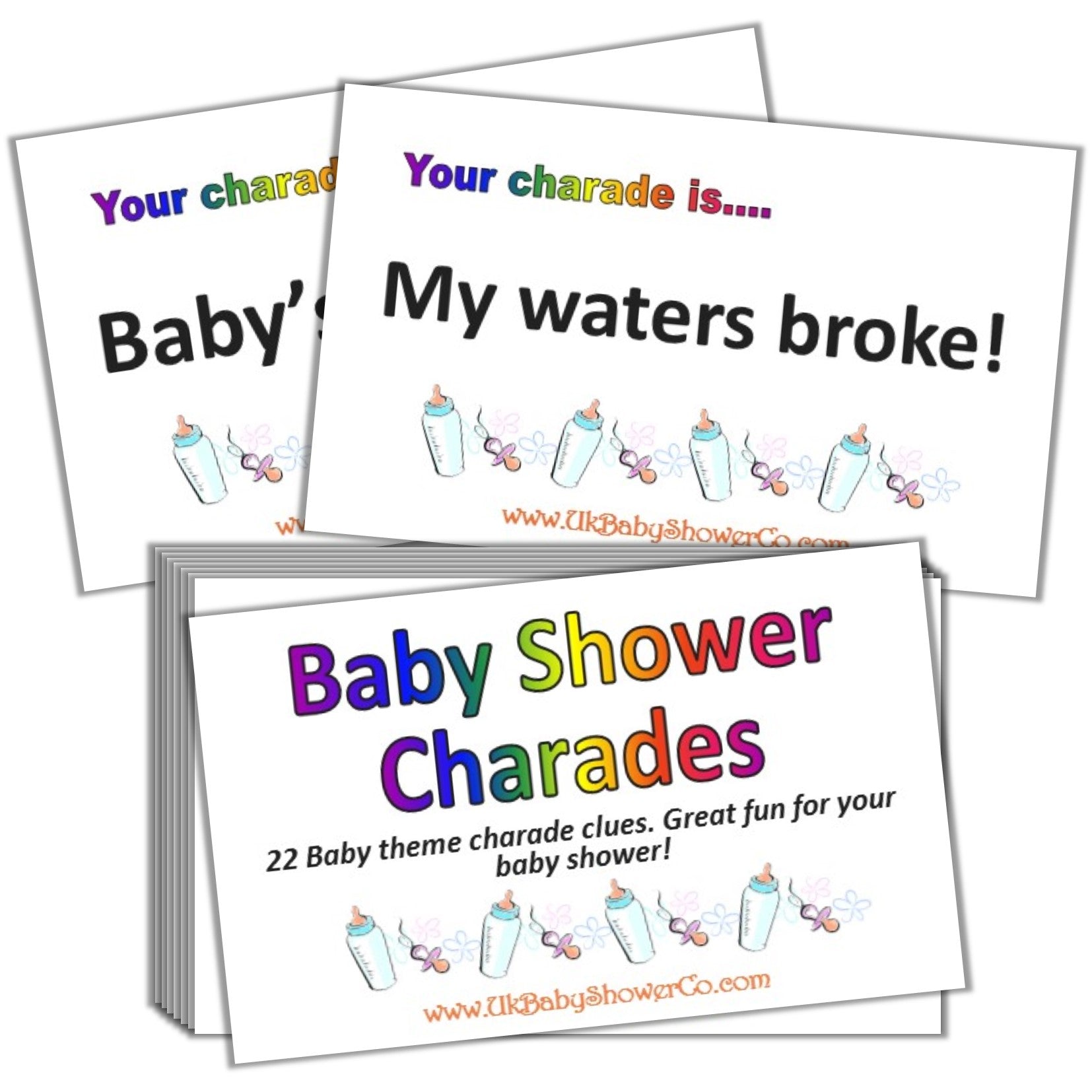 Baby Shower Charades Game - Uk Baby Shower Co ltd