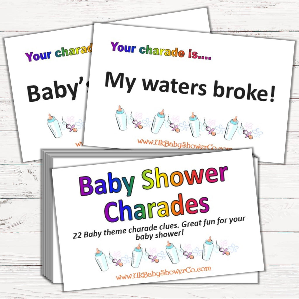 Baby Shower Charades Game - Uk Baby Shower Co ltd