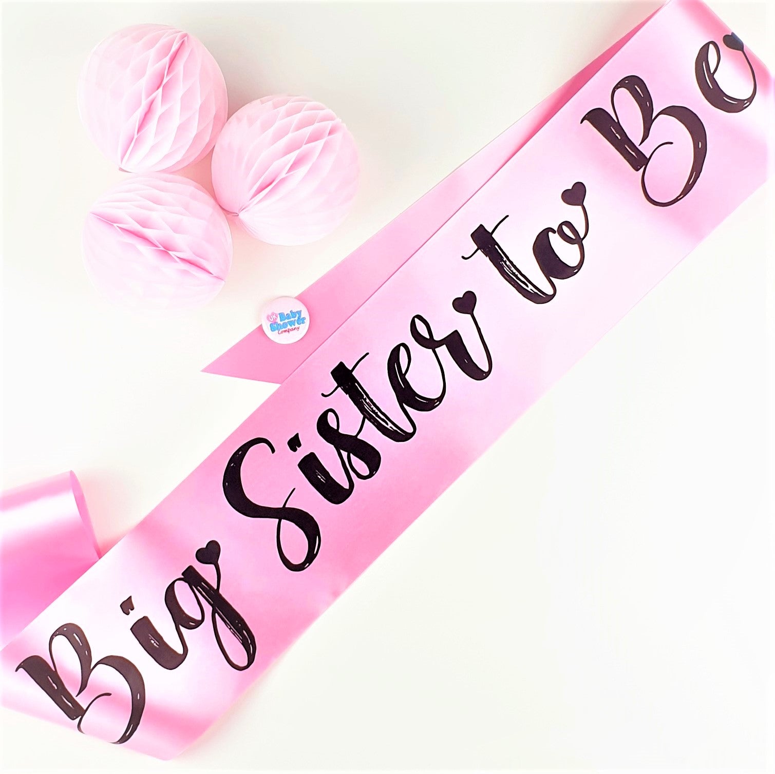 Big Sister to Be Sash Large - Pink - Uk Baby Shower Co ltd