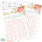Pink Floral Baby Bingo Game