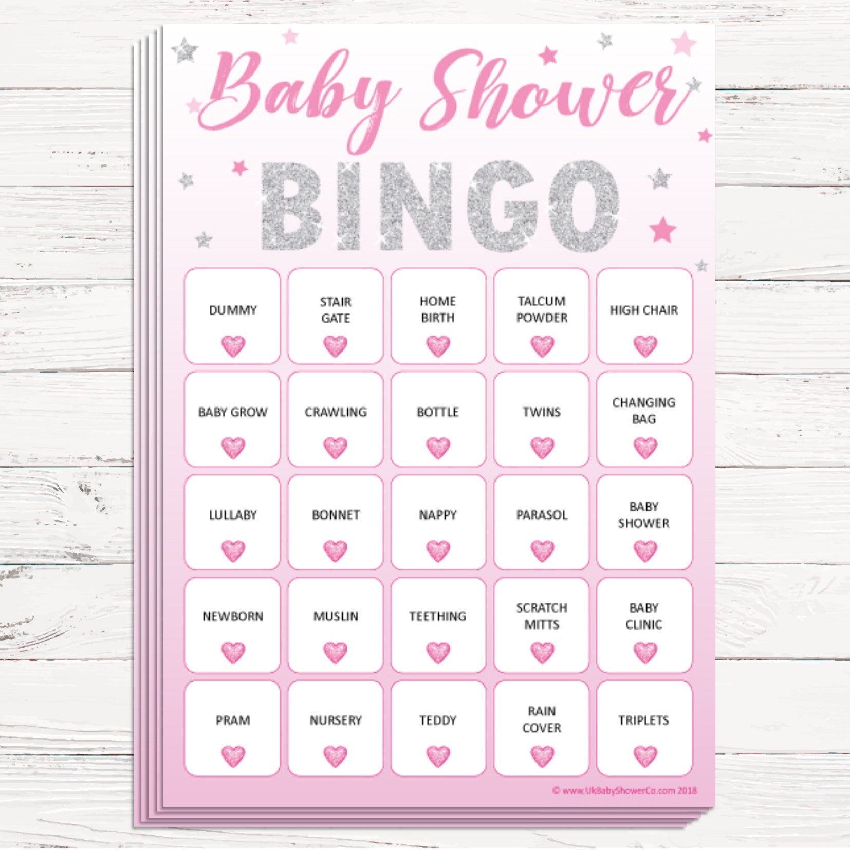 Baby Bingo Game - Stars - Uk Baby Shower Co ltd