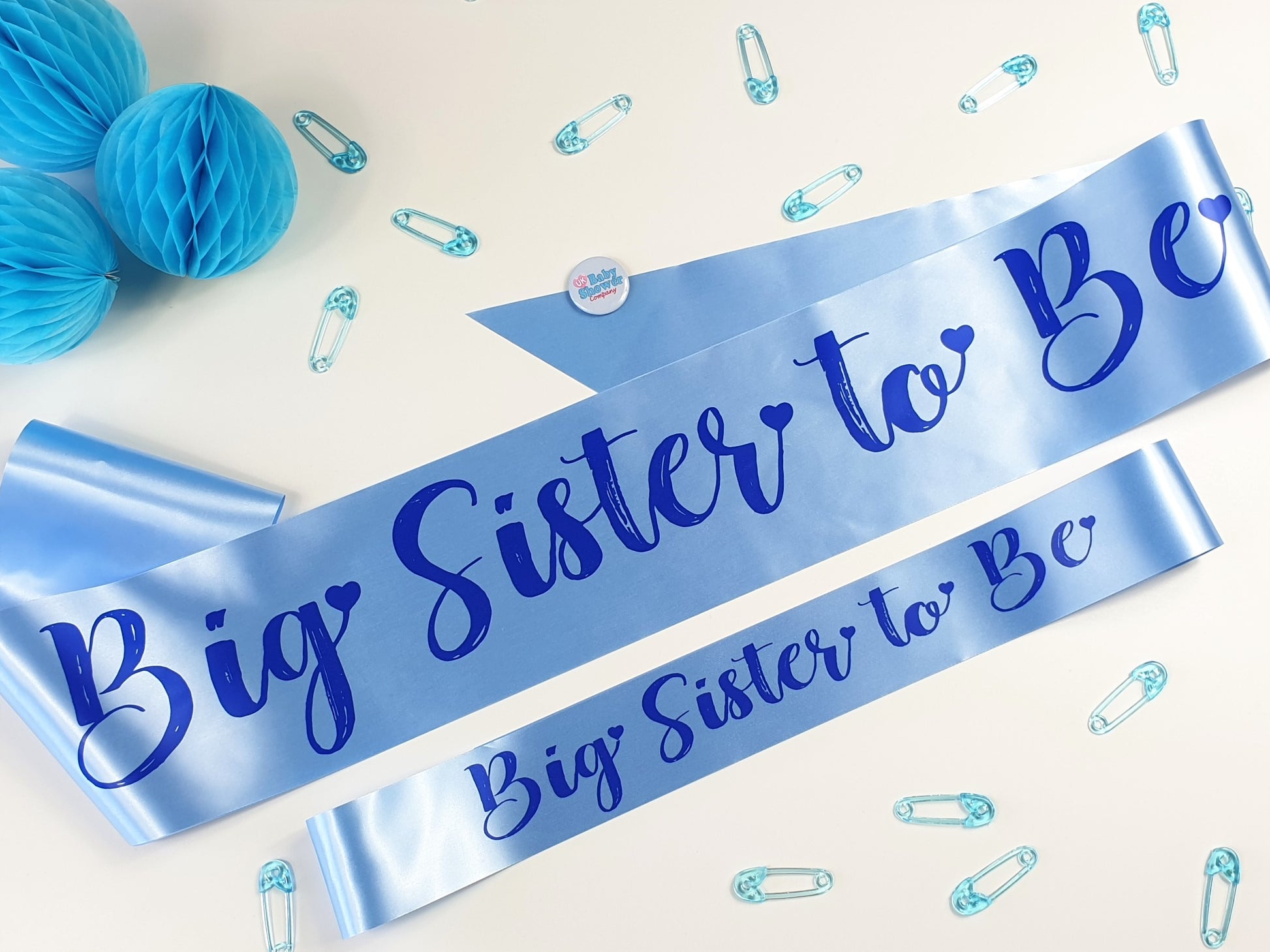 Big Sister to Be Sash Small - Blue - Uk Baby Shower Co ltd