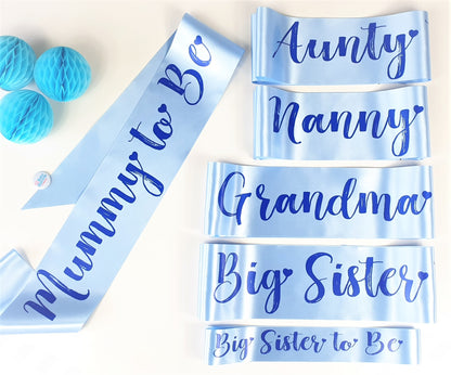 Aunty to Be Sash - Blue - Uk Baby Shower Co ltd