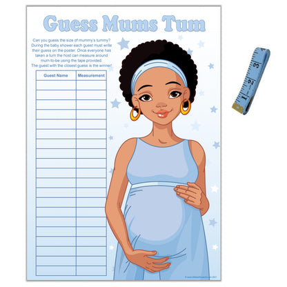Stars Ethnic Guess Mums Tum Party Game,[product type] - Baby Showers and More