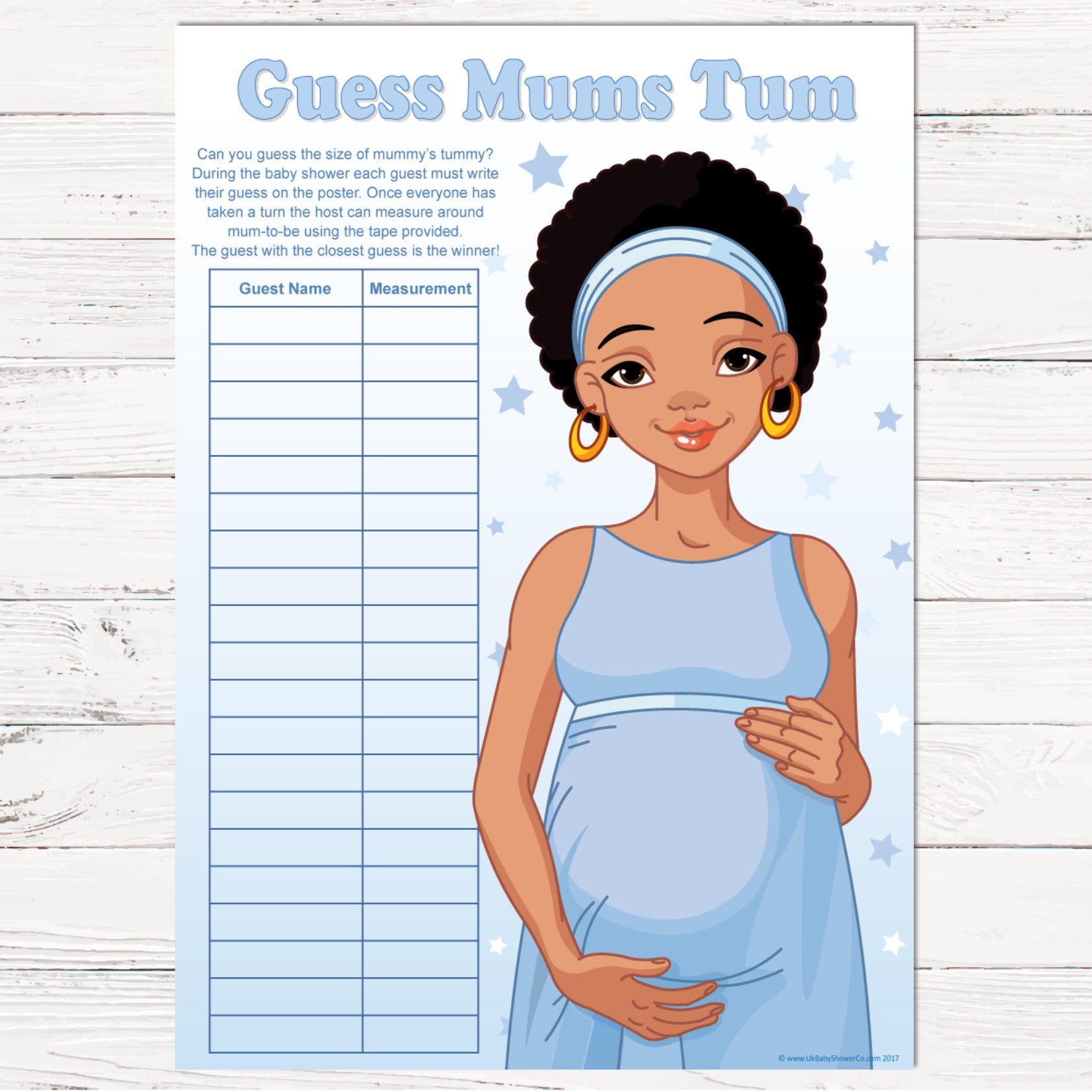 Stars Ethnic Guess Mums Tum Party Game,[product type] - Baby Showers and More