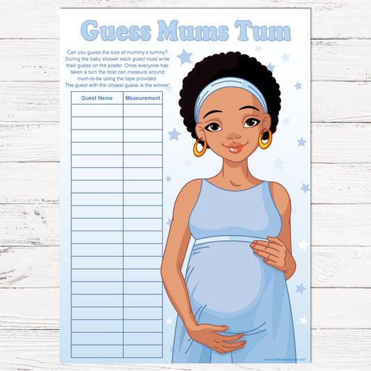 Stars Ethnic Guess Mums Tum Party Game,[product type] - Baby Showers and More