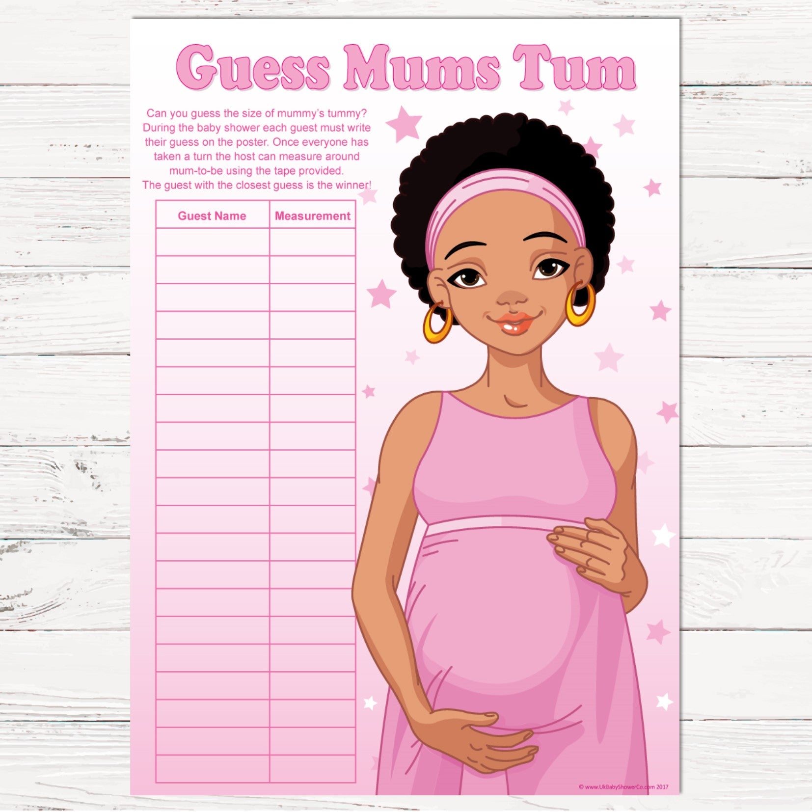 Stars Ethnic Guess Mums Tum Party Game,[product type] - Baby Showers and More