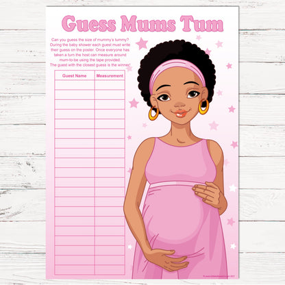 Stars Ethnic Guess Mums Tum Party Game,[product type] - Baby Showers and More