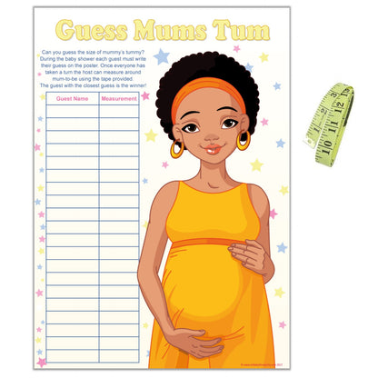Stars Ethnic Guess Mums Tum Party Game,[product type] - Baby Showers and More