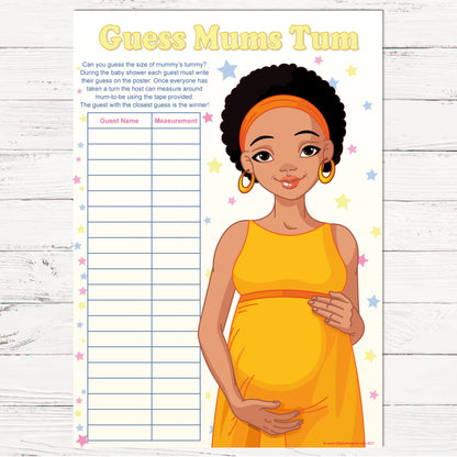Stars Ethnic Guess Mums Tum Party Game,[product type] - Baby Showers and More