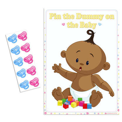 Ethnic Pin the Dummy Game - Where's My Dummy - Uk Baby Shower Co ltd
