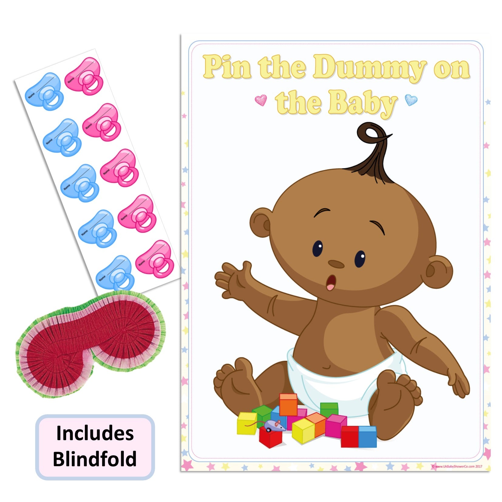 Ethnic Pin the Dummy Game - Where's My Dummy - Uk Baby Shower Co ltd