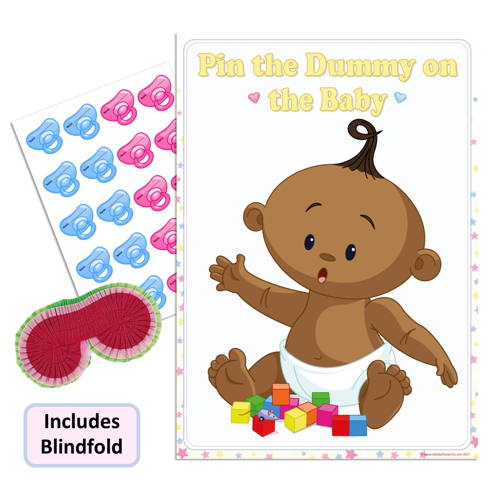Ethnic Pin the Dummy Game - Where's My Dummy - Uk Baby Shower Co ltd