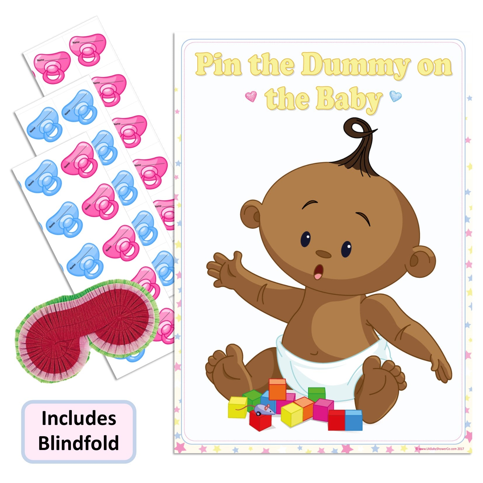 Ethnic Pin the Dummy Game - Where's My Dummy - Uk Baby Shower Co ltd