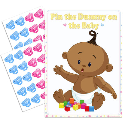 Ethnic Pin the Dummy Game - Where's My Dummy - Uk Baby Shower Co ltd