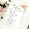 Pink Floral Mummy or Daddy Party Game