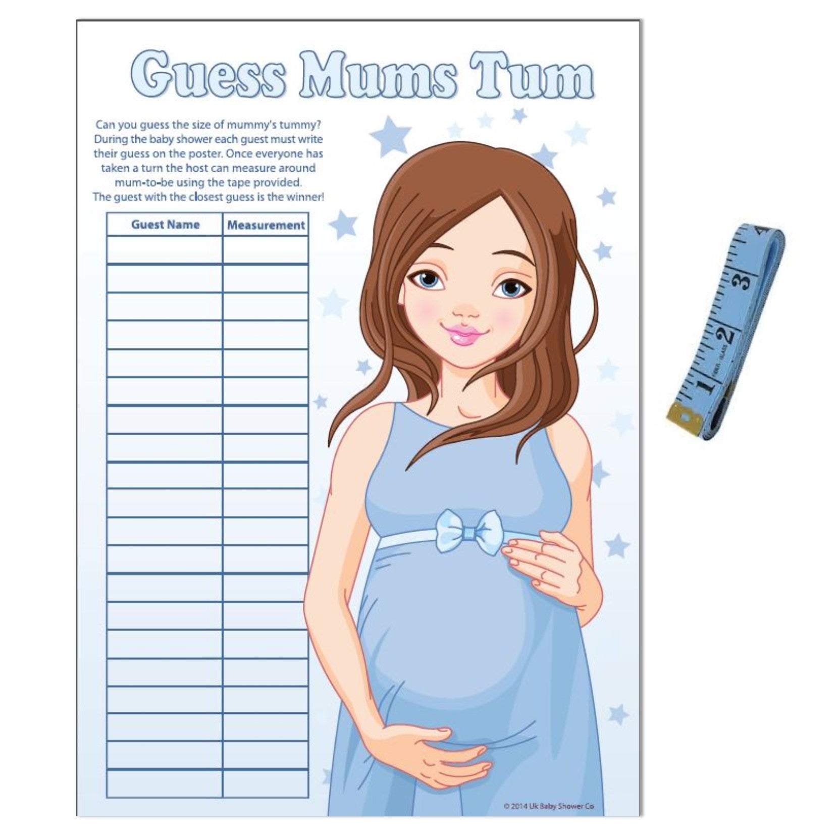Stars Guess Mums Tum Party Game,[product type] - Baby Showers and More