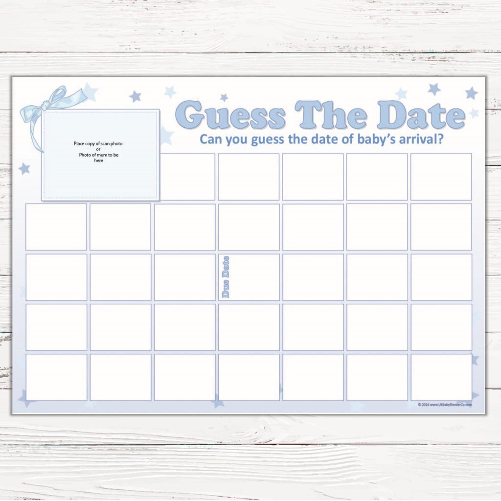 Stars Guess The Date Sweepstake Game,[product type] - Baby Showers and More