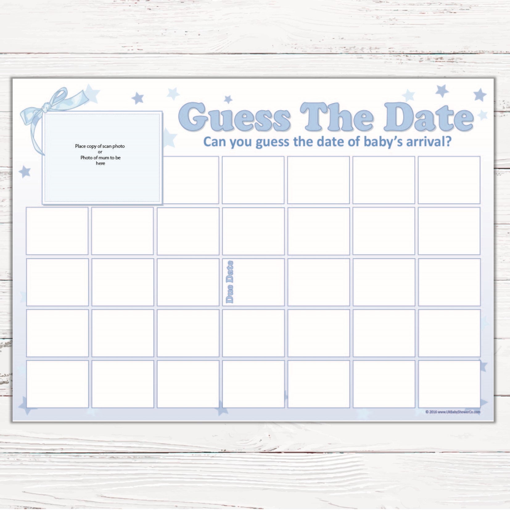 Stars Guess The Date Sweepstake Game,[product type] - Baby Showers and More