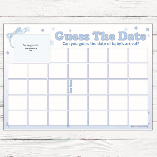 Stars Guess The Date Sweepstake Game,[product type] - Baby Showers and More