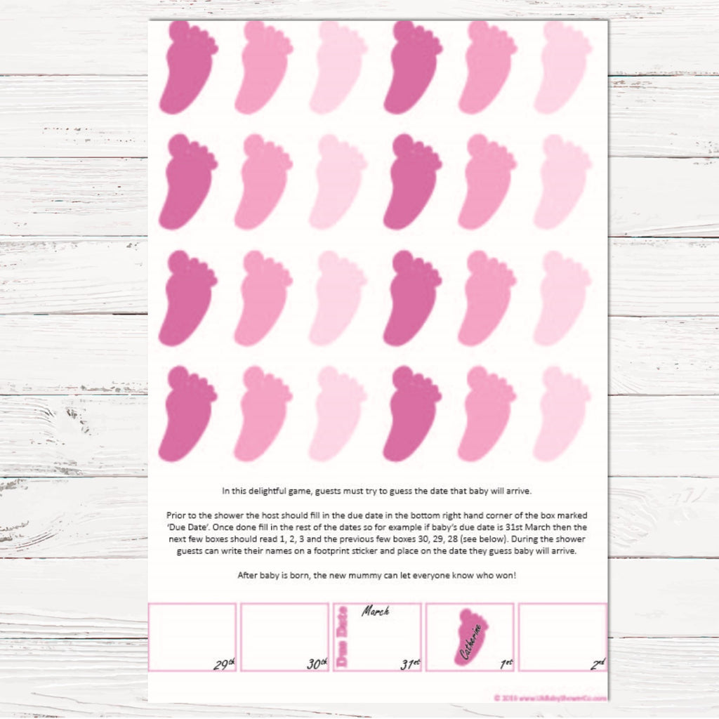Stars Guess The Date Sweepstake Game,[product type] - Baby Showers and More