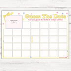 Stars Guess The Date Sweepstake Game,[product type] - Baby Showers and More