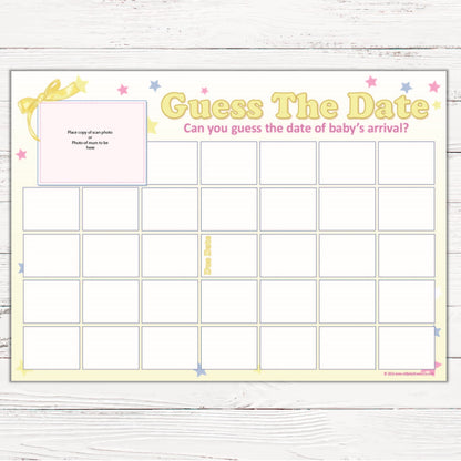 Stars Guess The Date Sweepstake Game,[product type] - Baby Showers and More