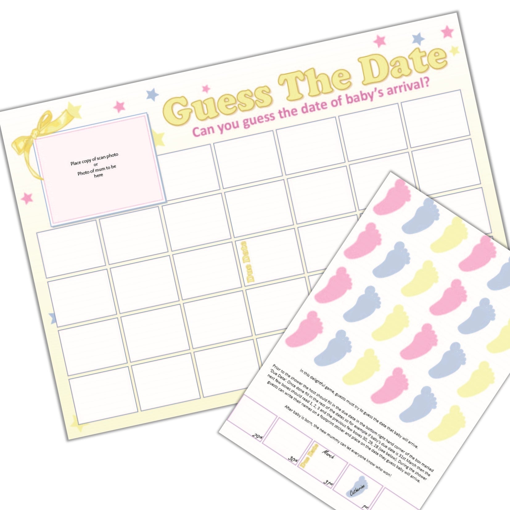 Stars Guess The Date Sweepstake Game,[product type] - Baby Showers and More