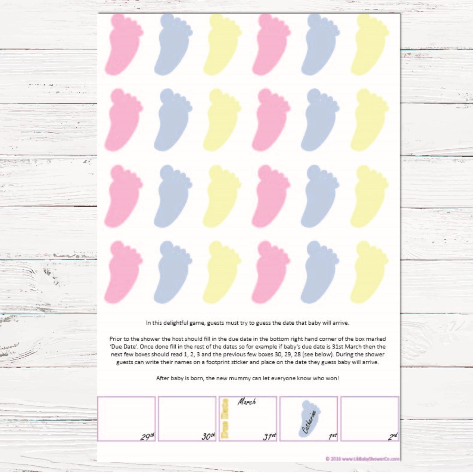 Stars Guess The Date Sweepstake Game,[product type] - Baby Showers and More
