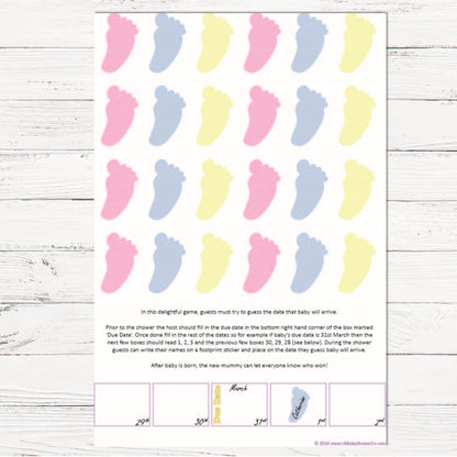 Stars Guess The Date Sweepstake Game,[product type] - Baby Showers and More