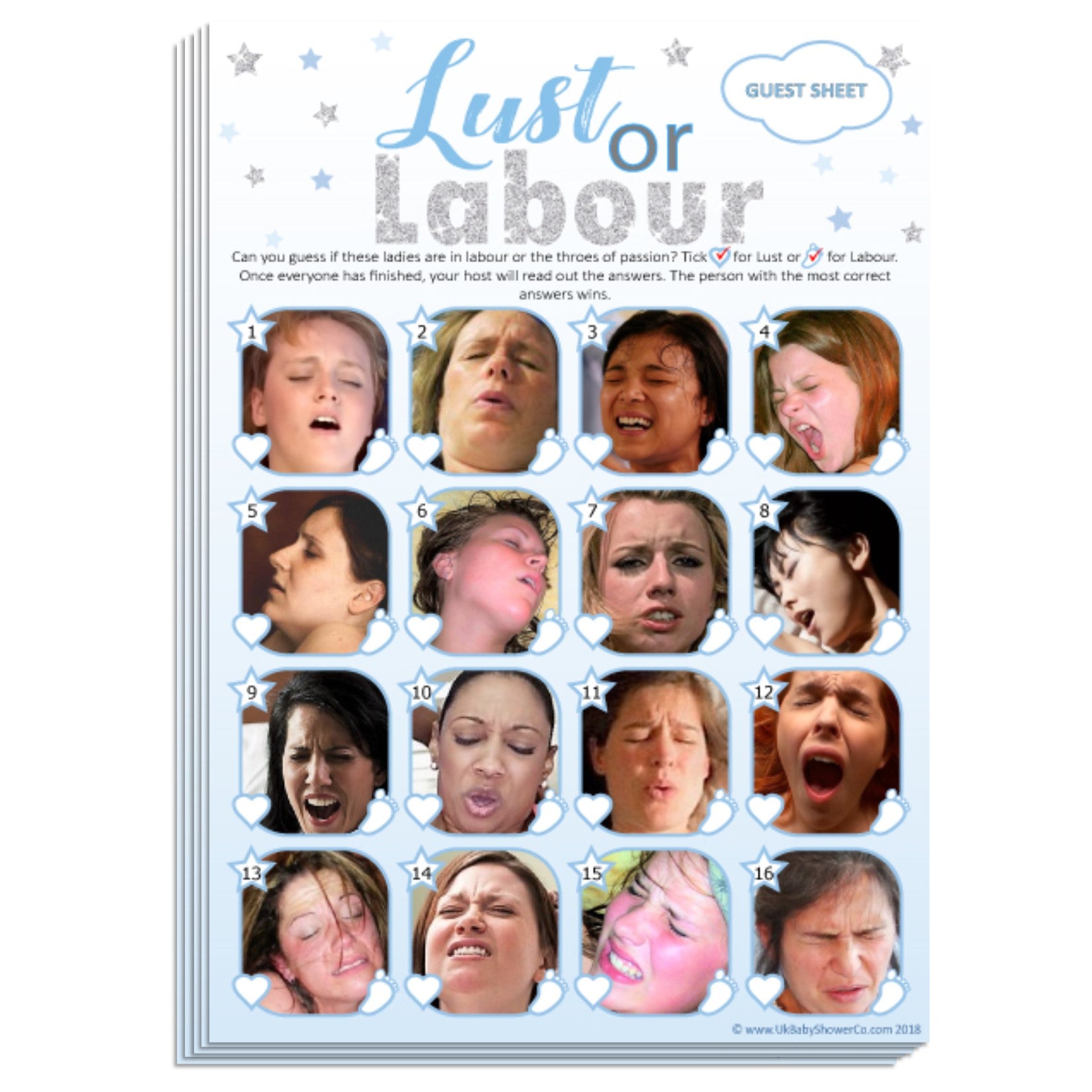 Labour or Lust Party Game - Uk Baby Shower Co ltd