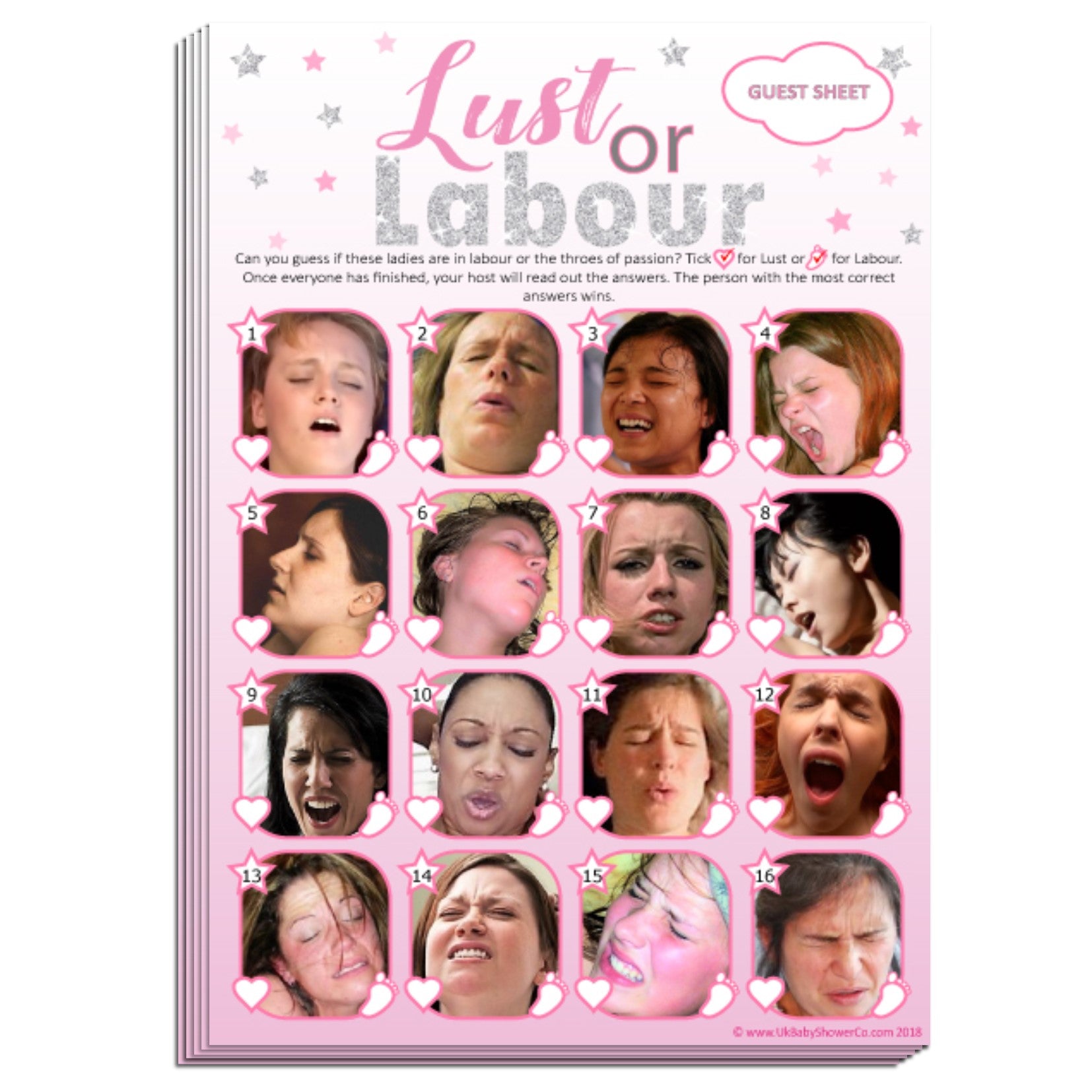 Labour or Lust Party Game - Uk Baby Shower Co ltd