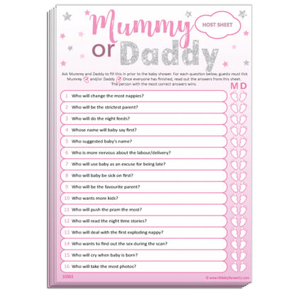 Mummy or Daddy Party Game - Uk Baby Shower Co ltd