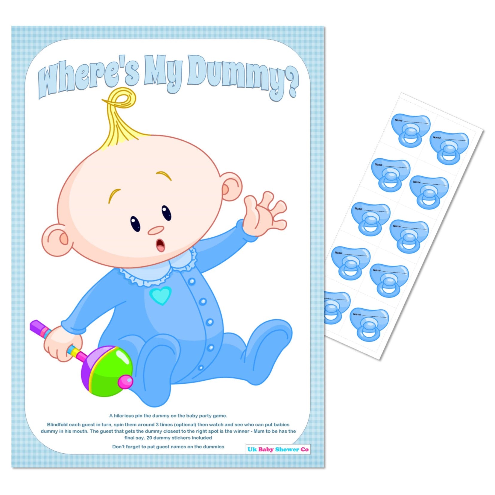 Pin the Dummy Game,[product type] - Baby Showers and More